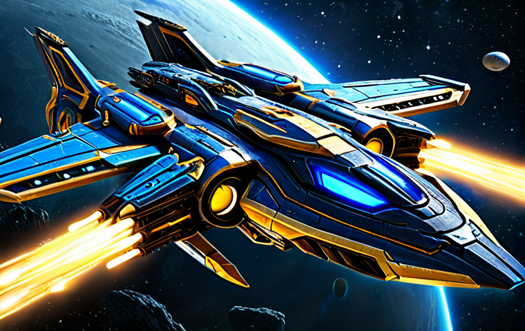 A majestic Protoss Carrier, featuring intricate gold and blue energy detailing, leads a formidable fleet of Tempests and other Protoss starships through high orbit above a crystalline alien world. The units are perfectly rendered with correct proportions and sophisticated mechanical structures, arranged in a powerful, natural formation. Cinematic lighting highlights the advanced technology and epic scale of the fleet. professional game art, high resolution, safe for work, appropriate content, fully armored and self-contained units, professional, family-friendly, perfect anatomy, natural pose.
