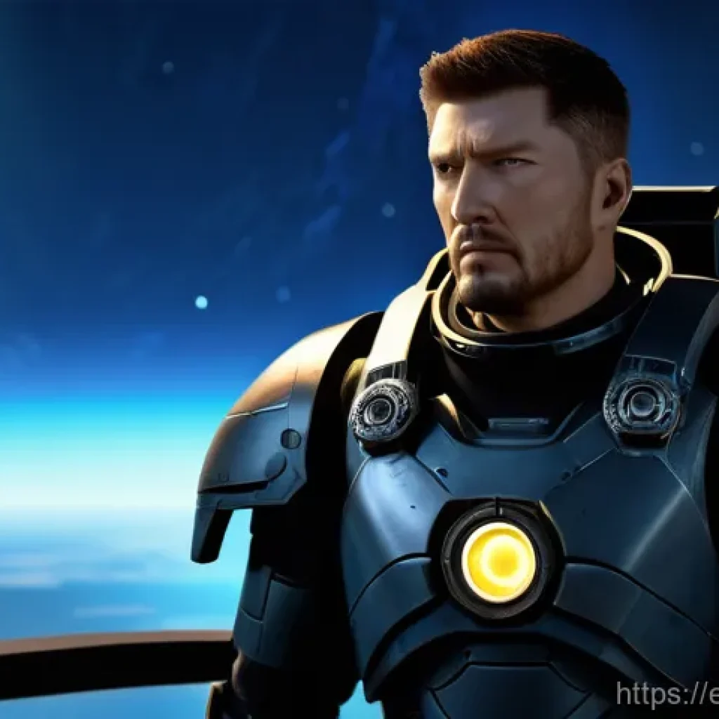 스타크래프트2 무료 플레이 가이드 - **Prompt:** An epic and inviting scene featuring the iconic Terran hero, Jim Raynor, fully clad in h...