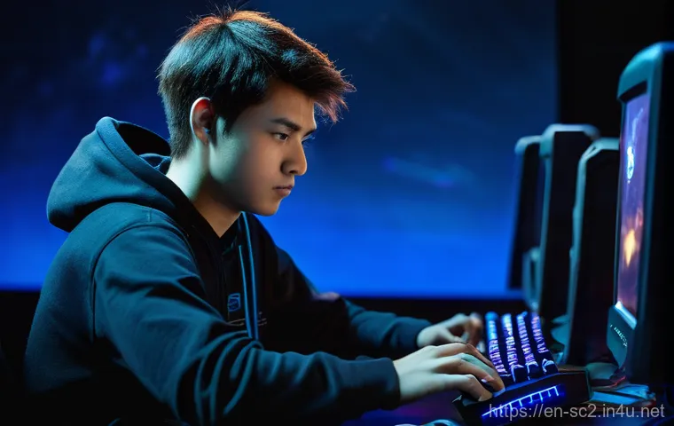 스타크래프트2 마이크로 컨트롤 훈련 - **Prompt:** A dynamic, close-up shot of a young adult gamer (late teens to early twenties, gender ne...